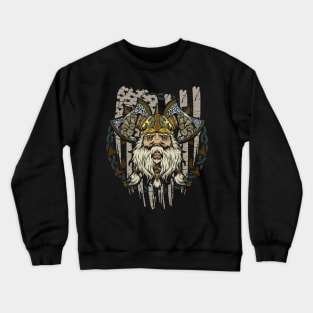 American Viking Patriotic Norse Myth Historical Crewneck Sweatshirt